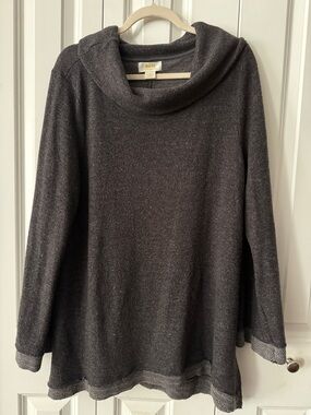 Anthropologie Dark Charcoal Cowl Neck Sweater